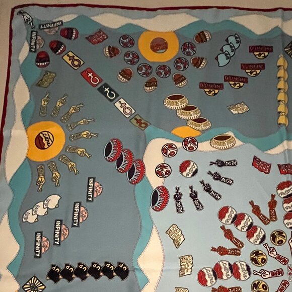 Chloé Silk Scarf - Blues - Authentic - Picture 12 of 17